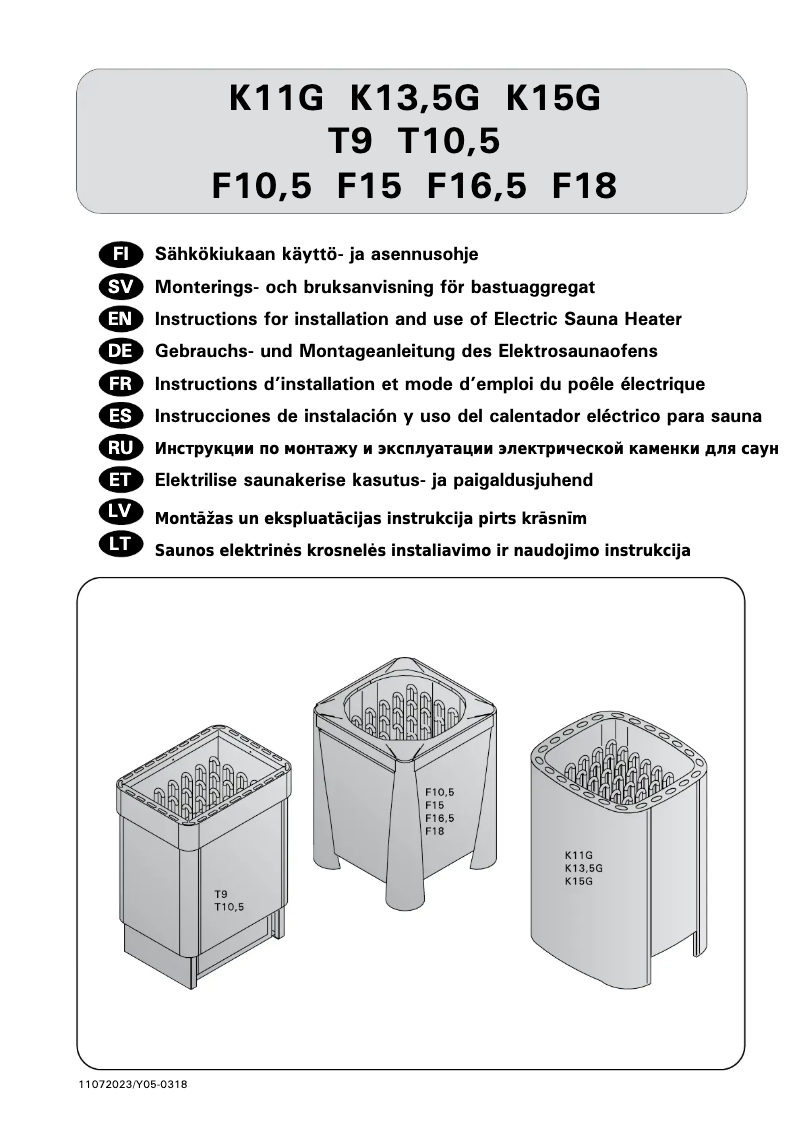 Page n°1 - Manuel utilisateur Harvia Senator T9 HSE090400