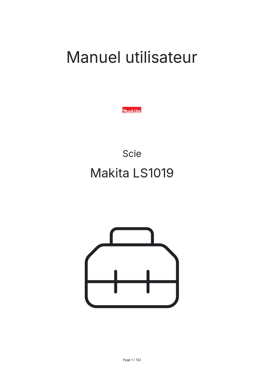 Page n°1 - Manuel utilisateur Makita LS1019