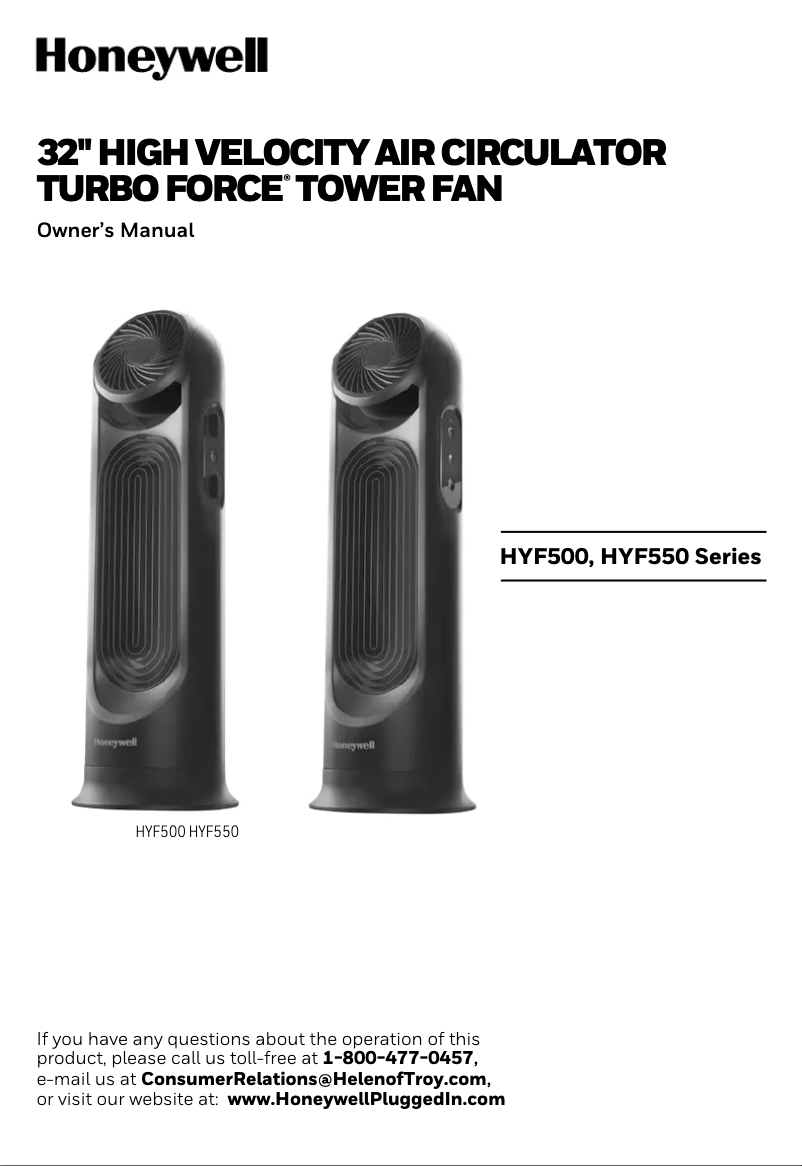 Image de la première page du manuel de l'appareil HYF500