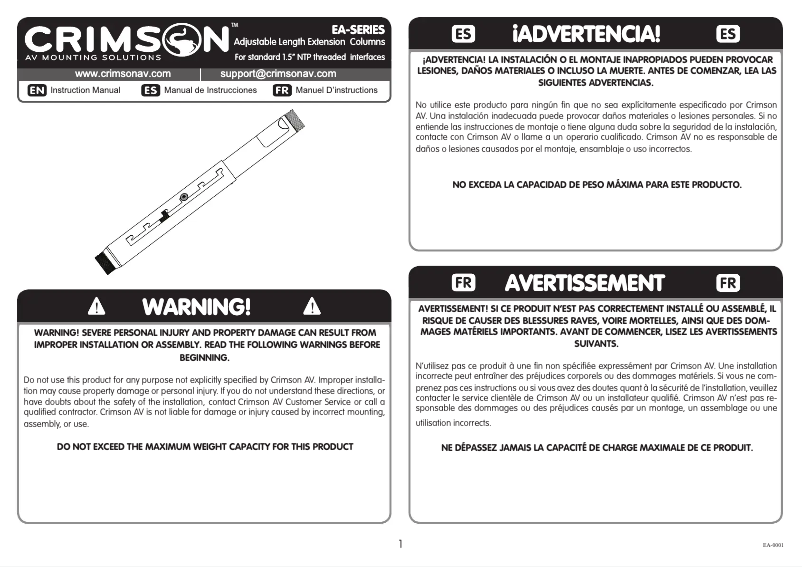 Page n°1 - Manuel utilisateur Crimson EA68