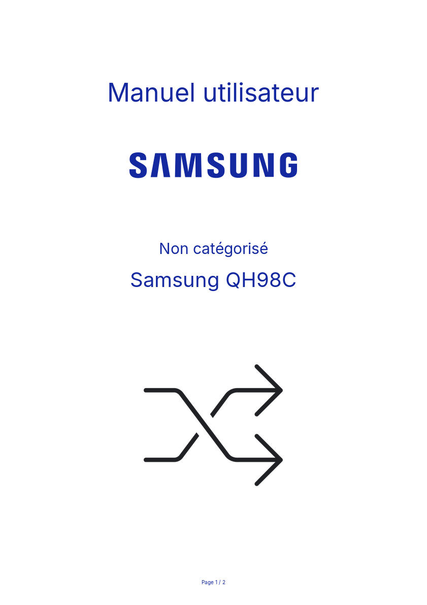 Page n°1 - Manuel utilisateur Samsung QH98C