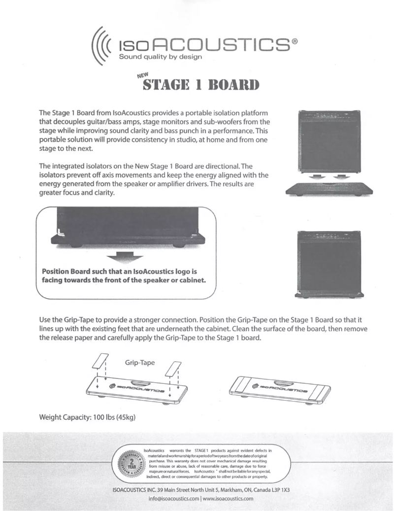 Page 1 de la notice Manuel utilisateur IsoAcoustics Stage 1 Board