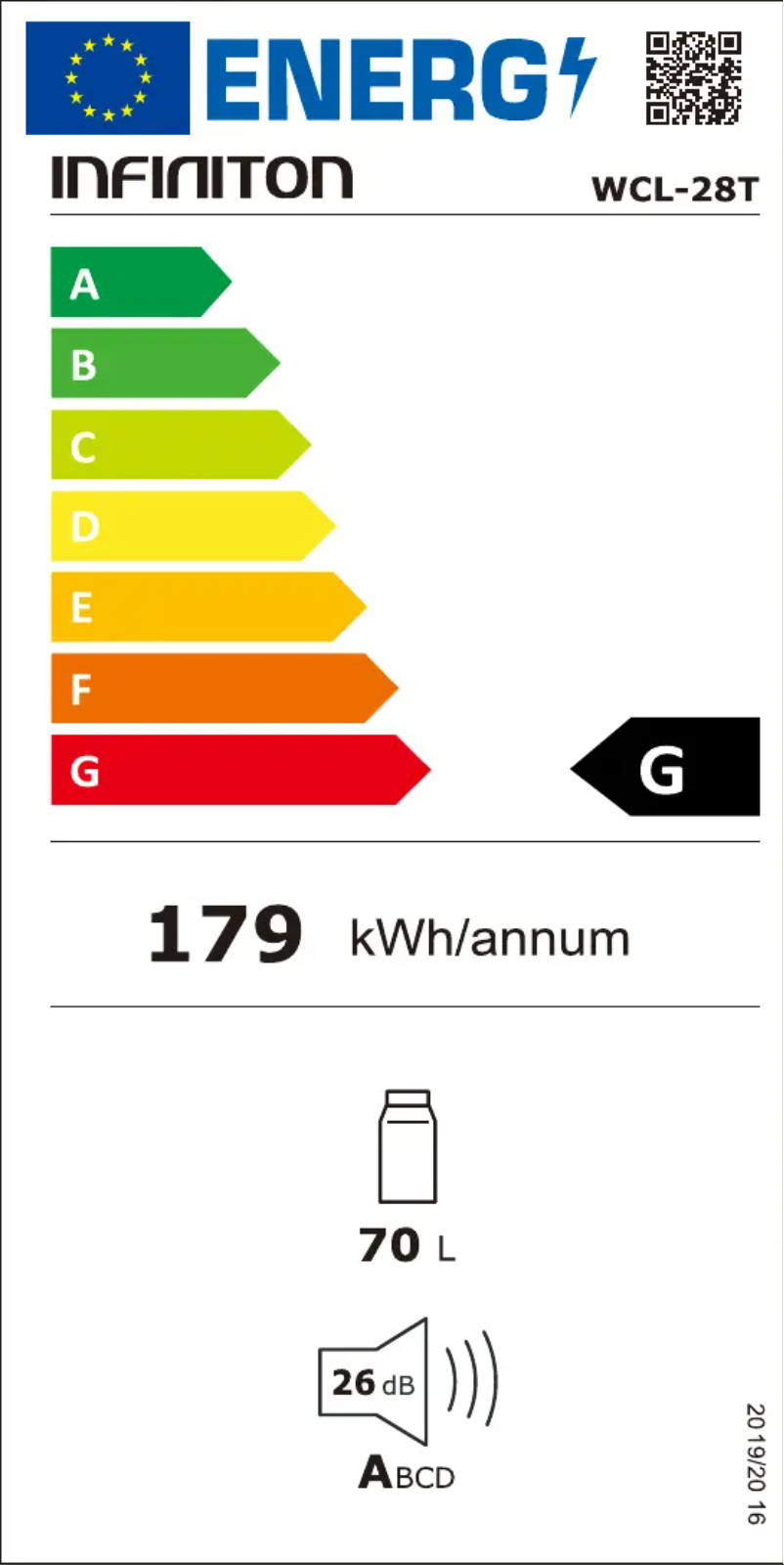 Page n°1 - Label énergétique Infiniton WCL-28T