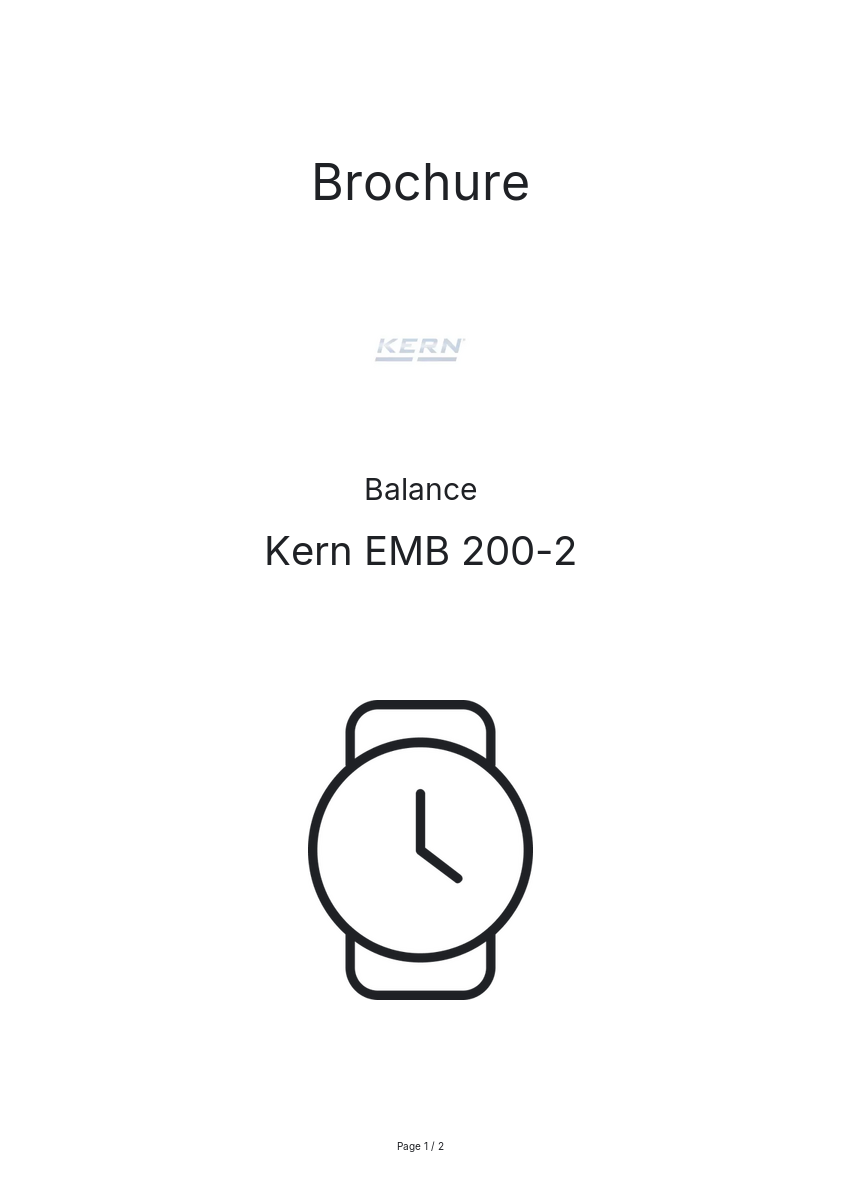 Page n°1 - Brochure Kern EMB 200-2