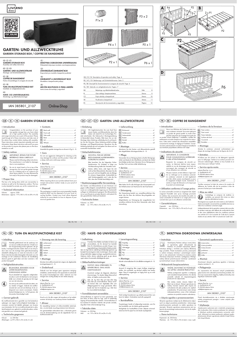 Page 1 de la notice Manuel utilisateur Livarno Lux IAN 385801