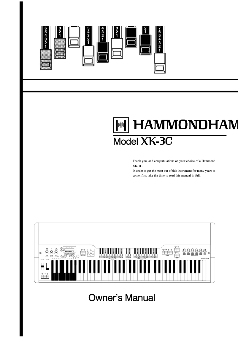 Page 1 de la notice Manuel utilisateur Hammond XK-3c