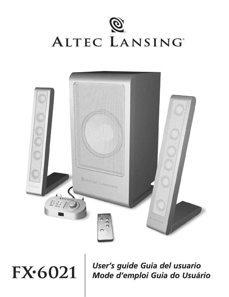 Page 1 de la notice Manuel utilisateur Altec Lansing FX6021
