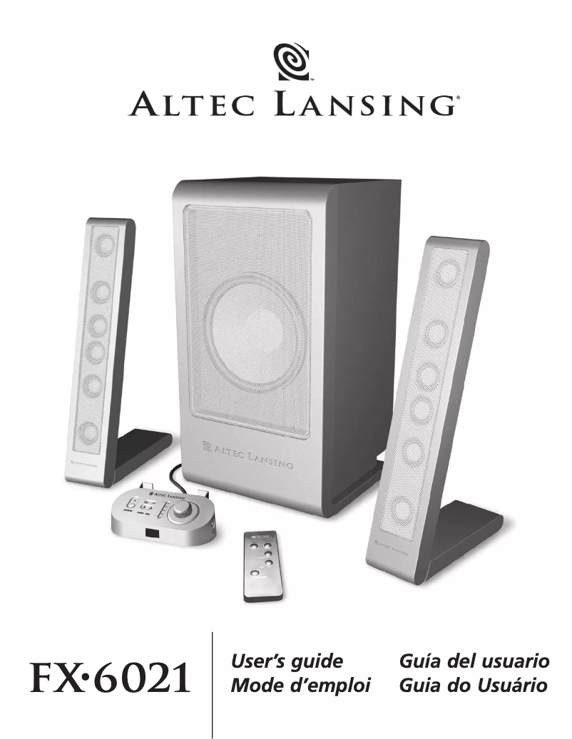 Page n°1 - Manuel utilisateur Altec Lansing FX6021