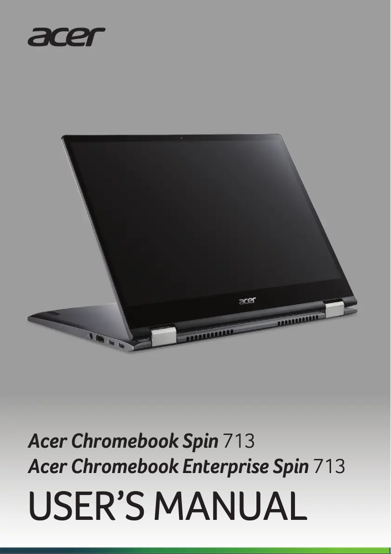 Image de la première page du manuel de l'appareil Chromebook Enterprise Spin 713