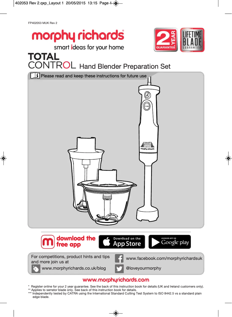 Página 1 del manual Manual de usuario Morphy Richards Total Control Multi Set 402053EE