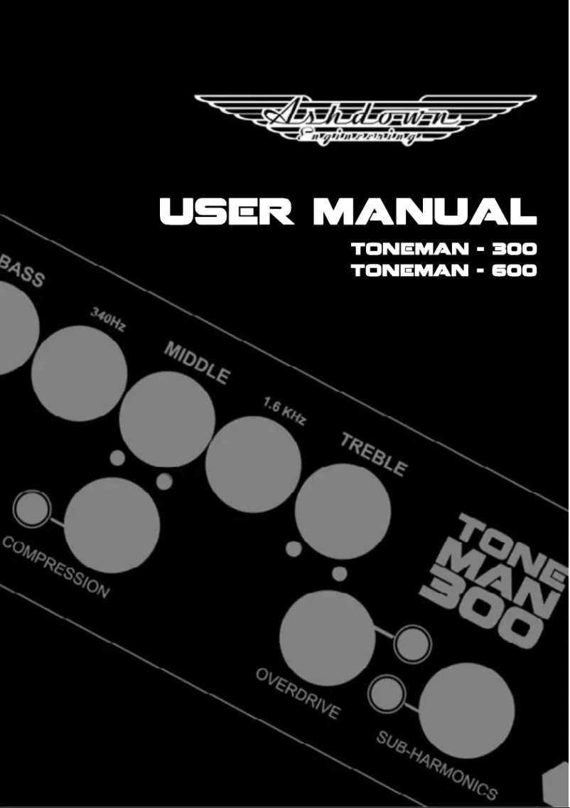 Page n°1 - Manuel utilisateur Ashdown Engineering Toneman 600 Evo III