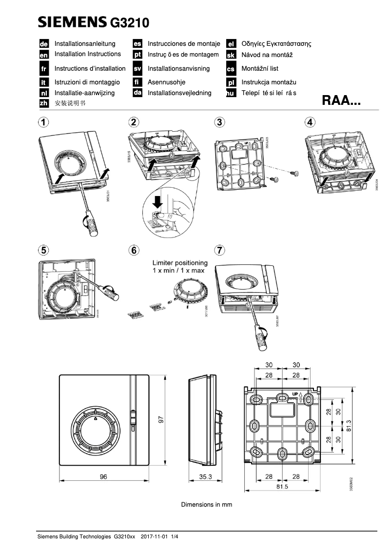 Page n°1 - Manuel utilisateur Siemens RAA41