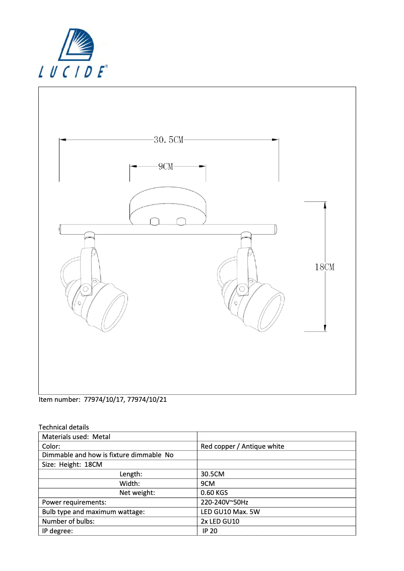 Image de la première page du manuel de l'appareil Cigal 77974/10/21