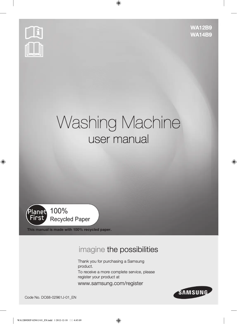 Page 1 de la notice Manuel utilisateur Samsung WA14B9