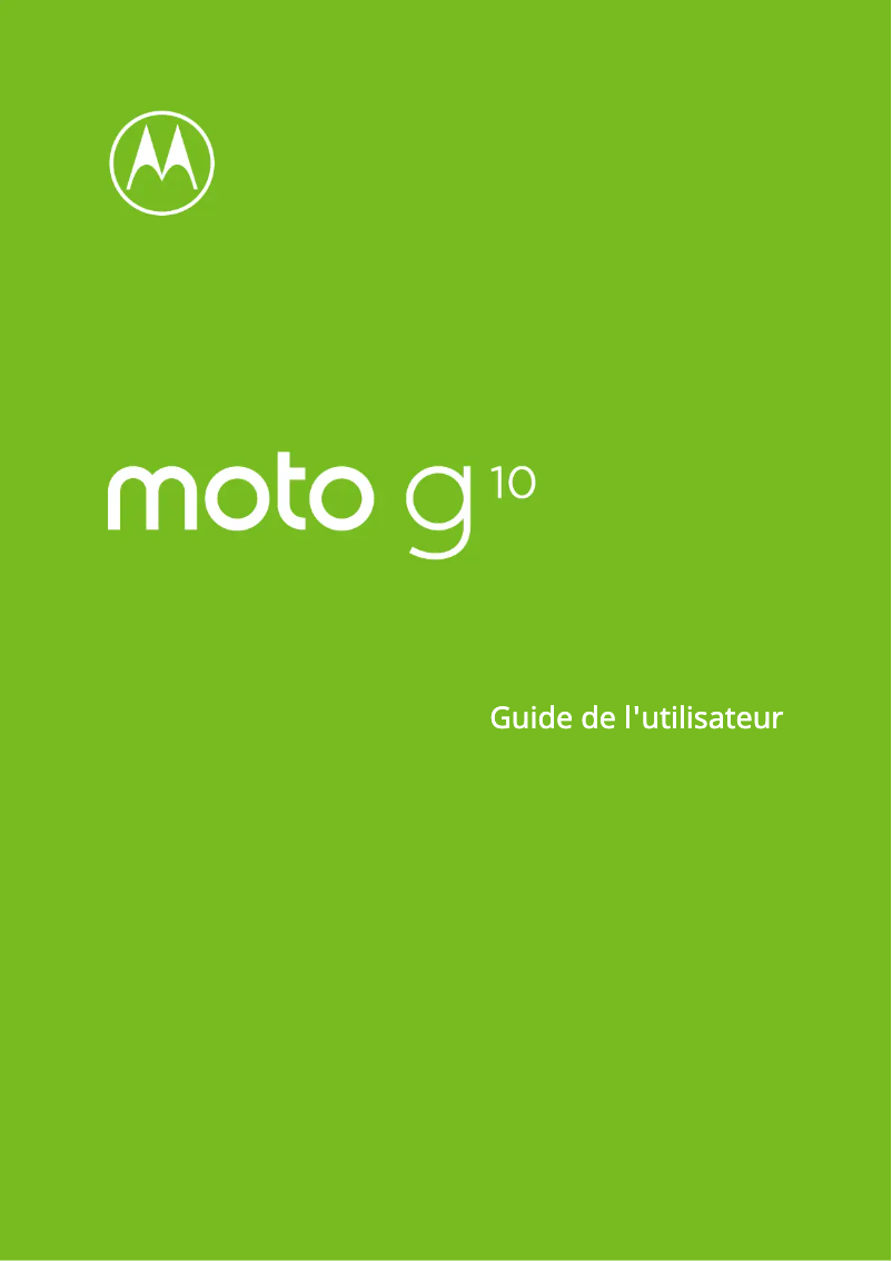 Image de la première page du manuel de l'appareil Moto G10