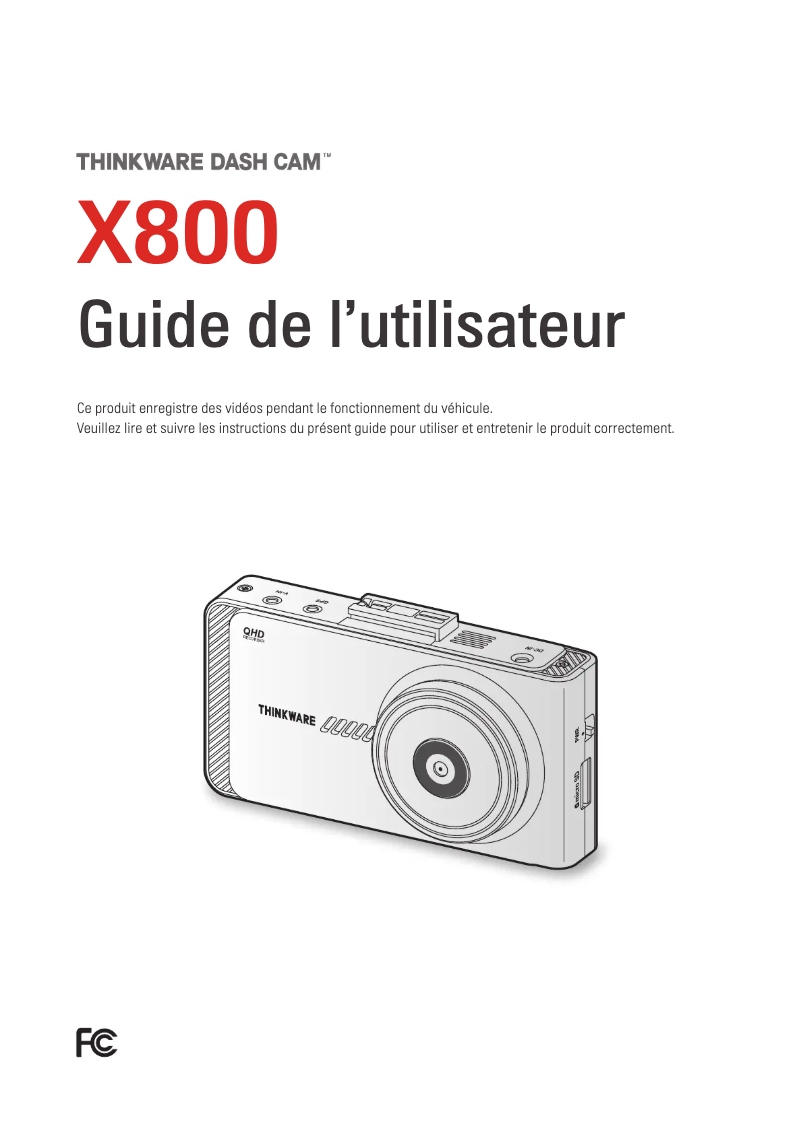 Image de la première page du manuel de l'appareil X800