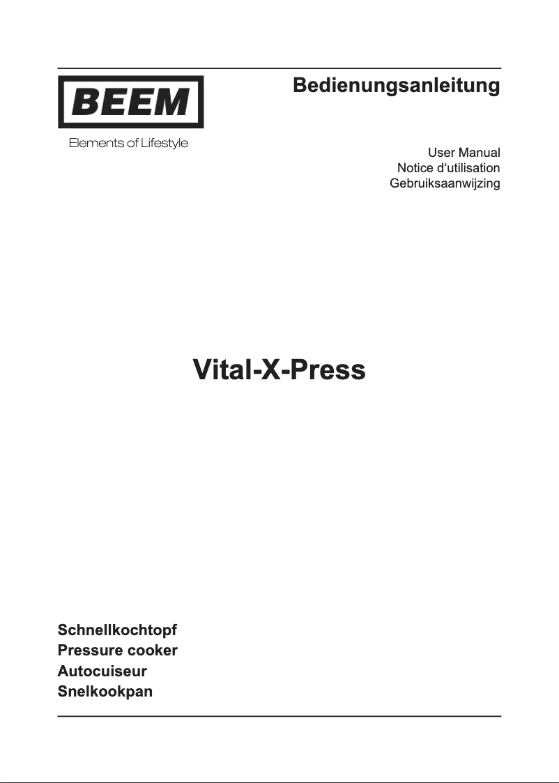 Page 1 de la notice Manuel utilisateur BEEM Vital-X-Press