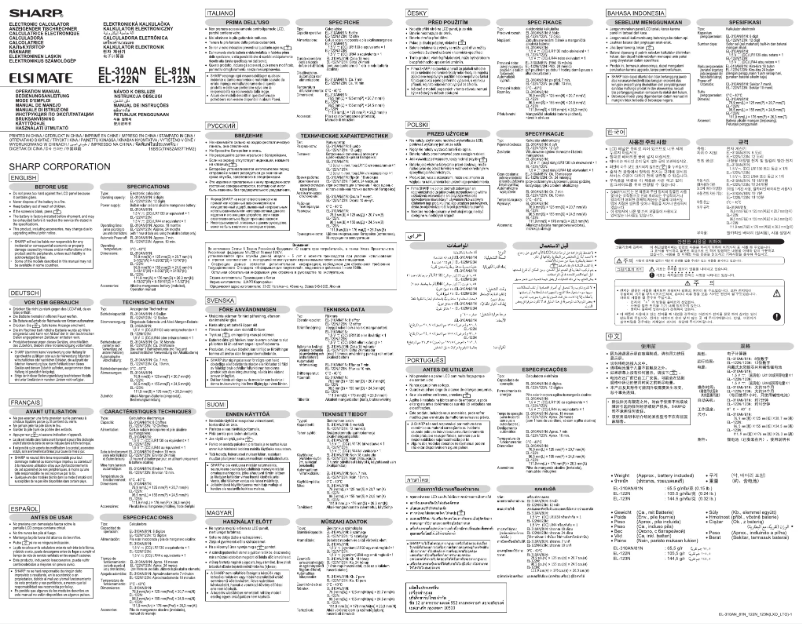 Image de la première page du manuel de l'appareil EL-122N