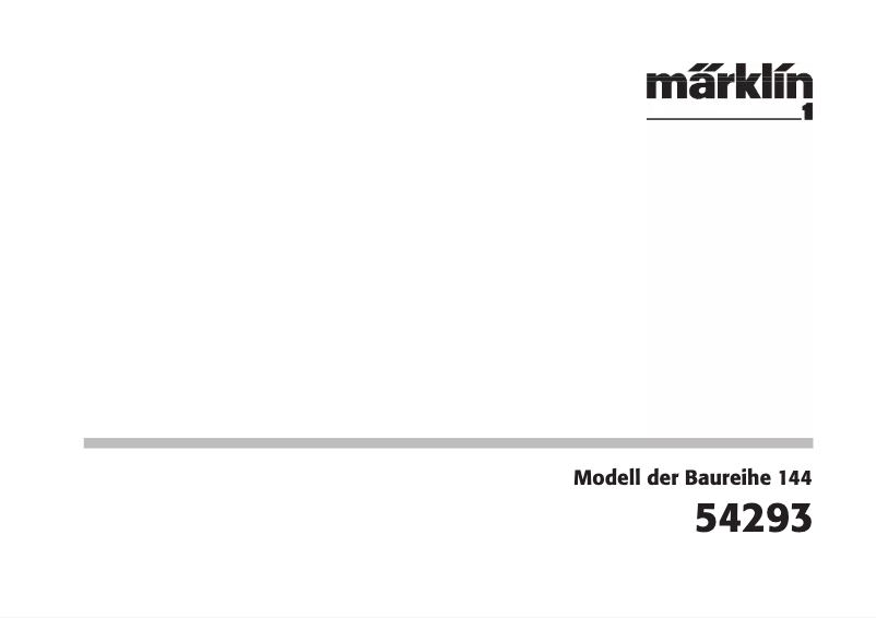 Page 1 de la notice Manuel utilisateur Märklin 54293 BR E 44 DRG Electric