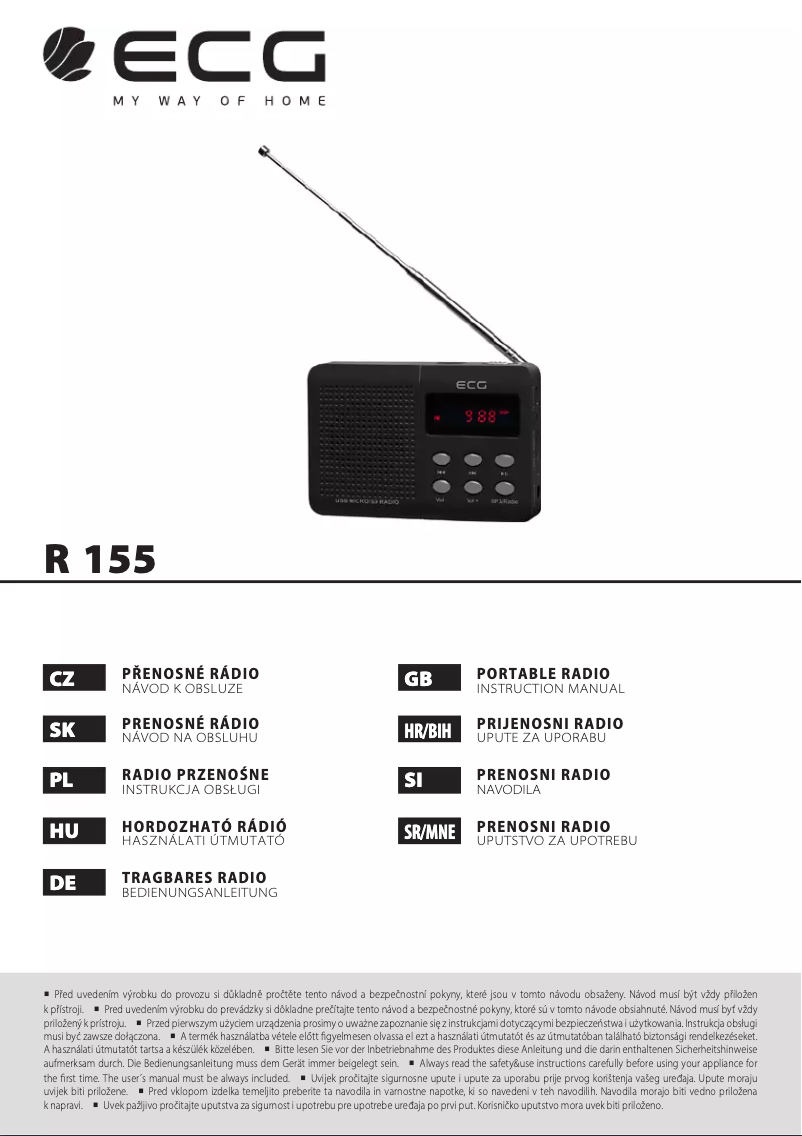 Page 1 of the manual User Manual ECG R 155 U
