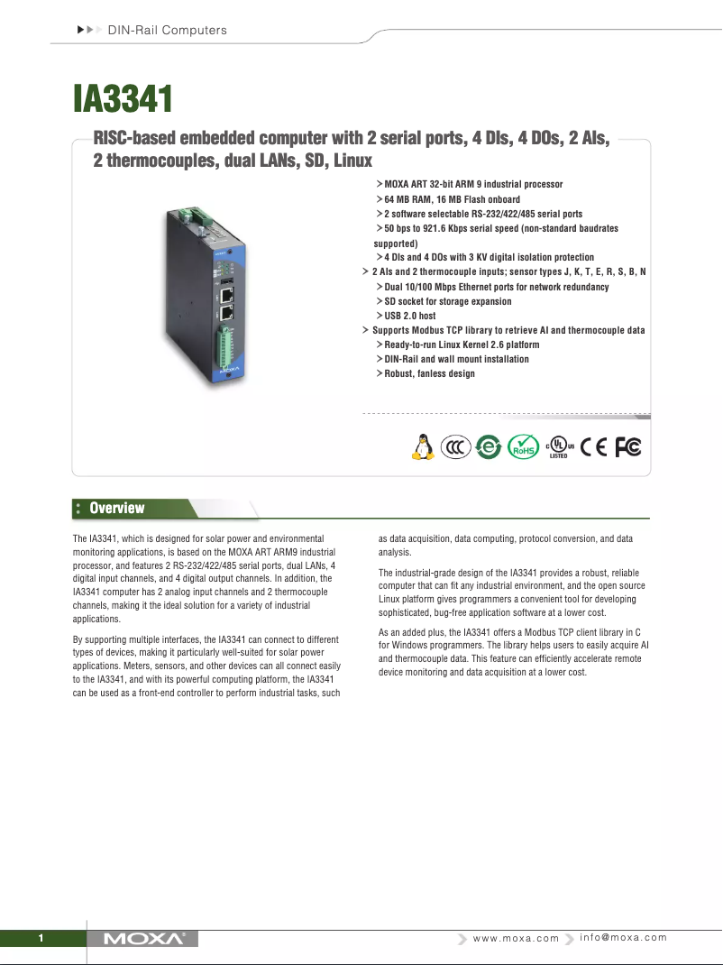 Image de la première page du manuel de l'appareil IA3341-LX