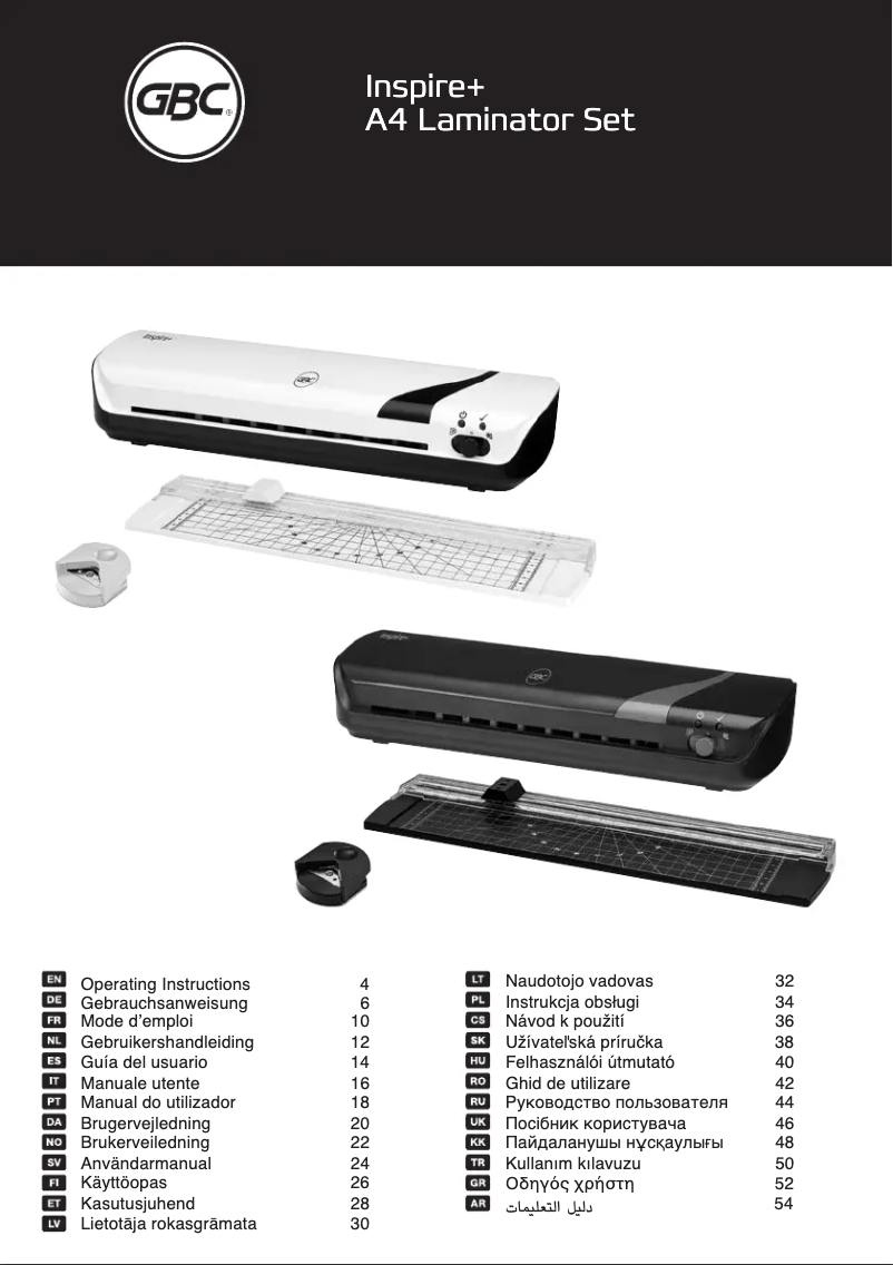 Page 1 de la notice Manuel utilisateur GBC Inspire+