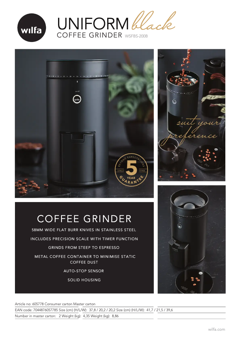 Image de la première page du manuel de l'appareil UNIFORM WSFBS-200B