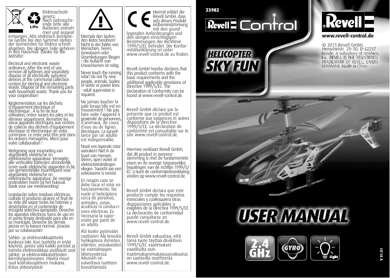 Page 1 de la notice Manuel utilisateur Revell Sky FUN