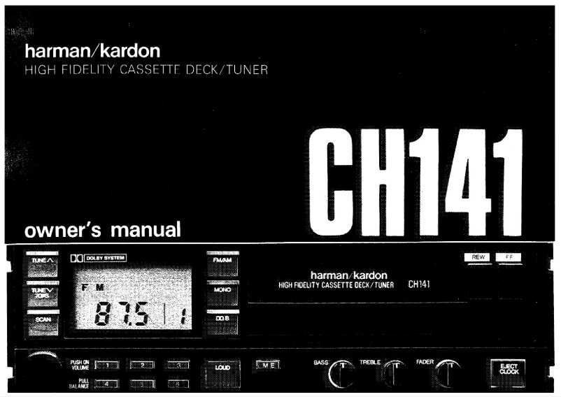 Page 1 de la notice Manuel utilisateur Harman Kardon CH141