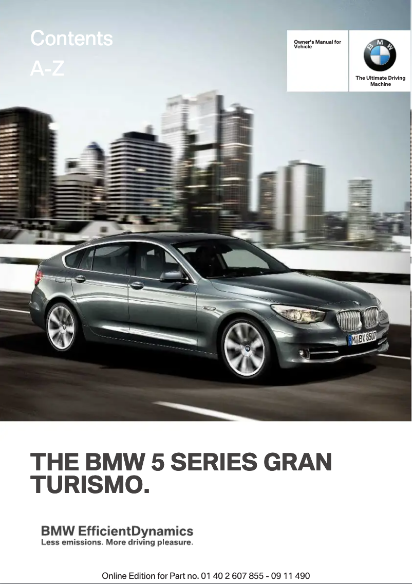 Page 1 de la notice Manuel utilisateur BMW 550i Gran Turismo (2012)