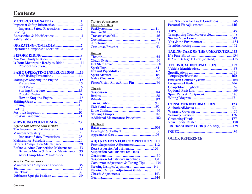 Página 1 del manual Manual de usuario Honda CRF450X (2013)