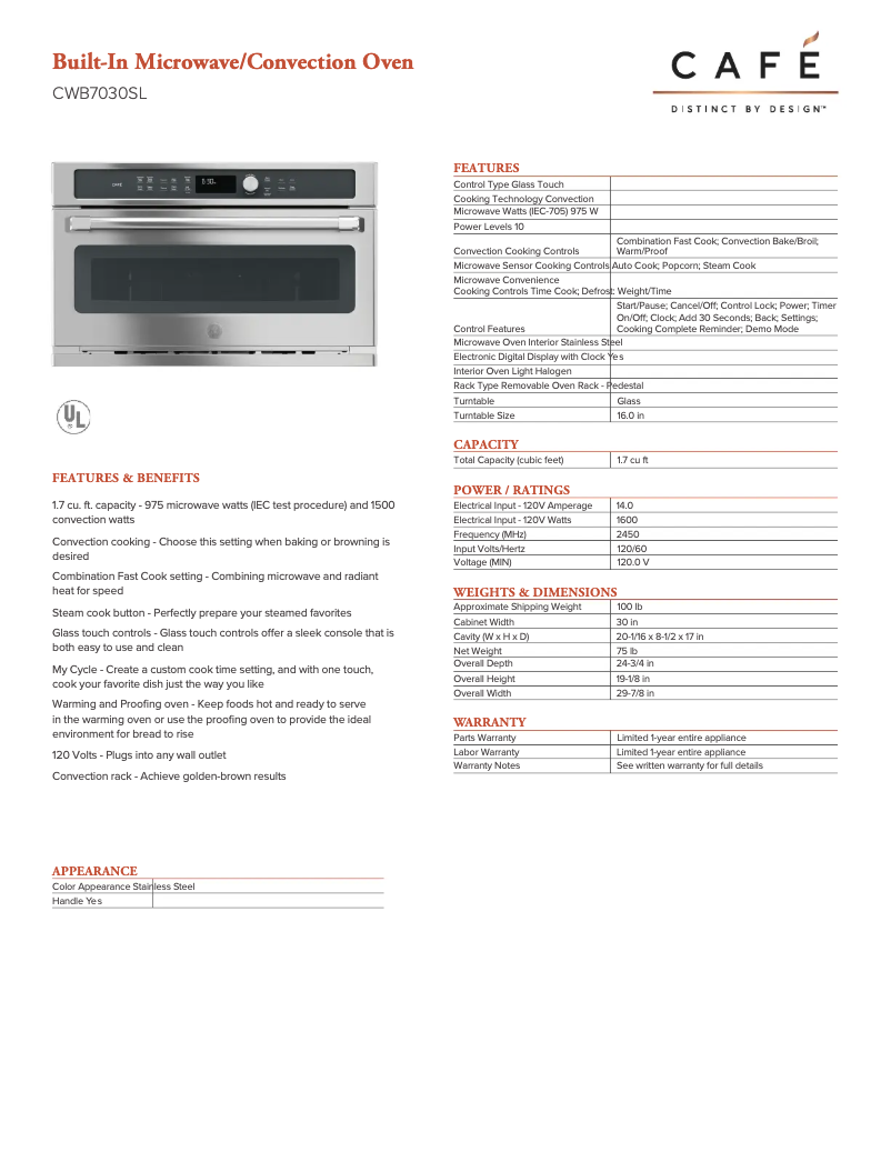 Image de la première page du manuel de l'appareil Café CWB7030SLSS