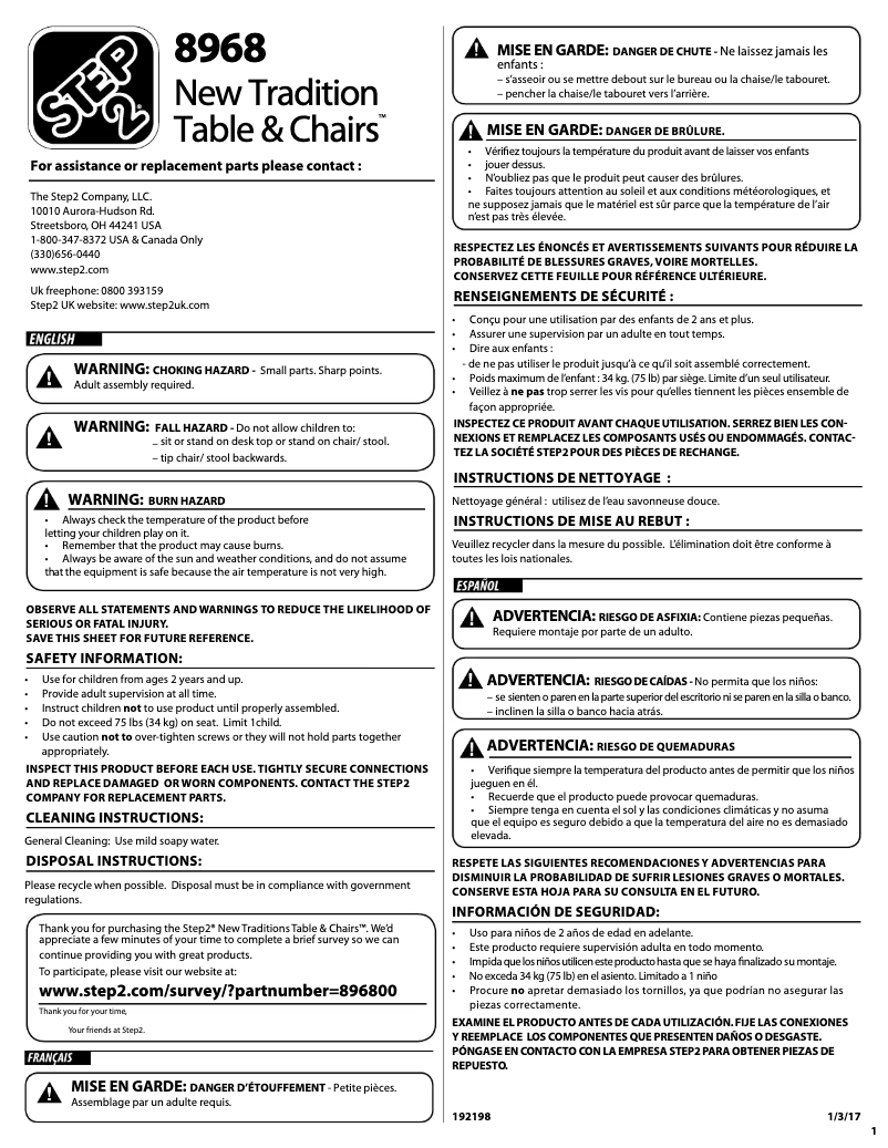 Imagen de la primera página del manual del dispositivo 896800