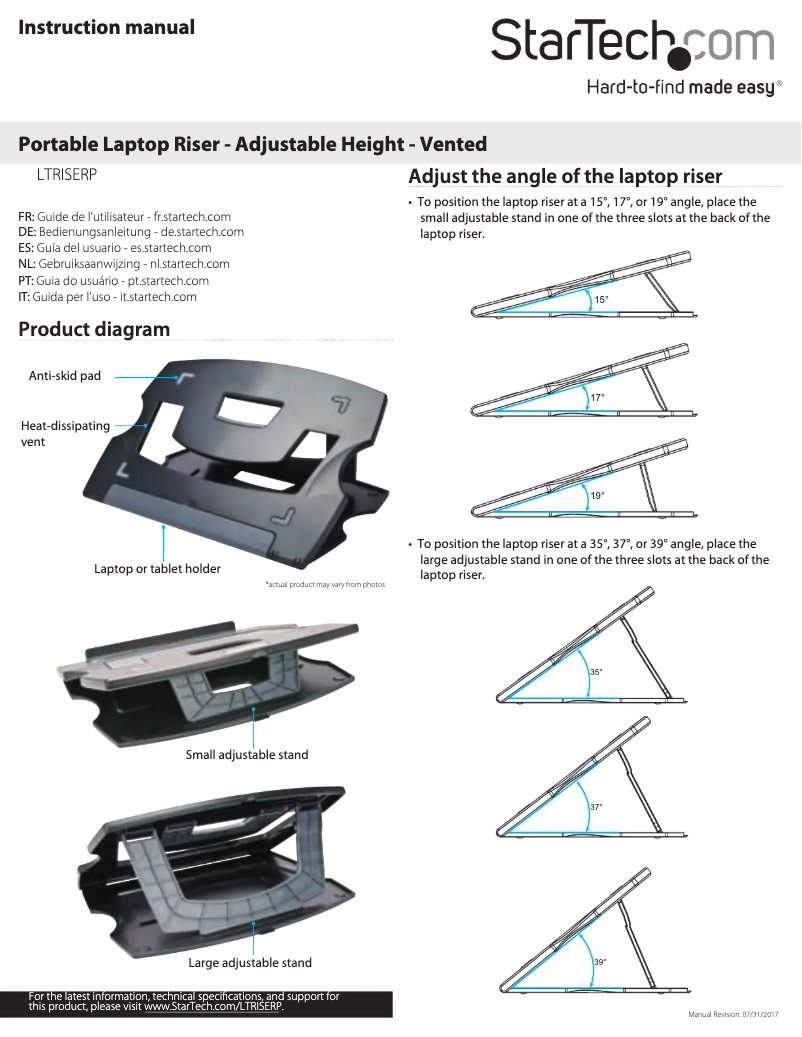 Page 1 de la notice Manuel utilisateur StarTech.com LTRISERP
