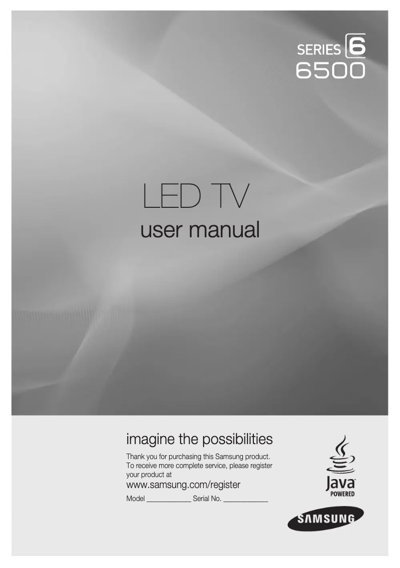 Image de la première page du manuel de l'appareil UN40C6500VF