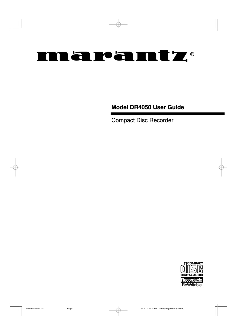 Página 1 del manual Manual de usuario Marantz DR4050