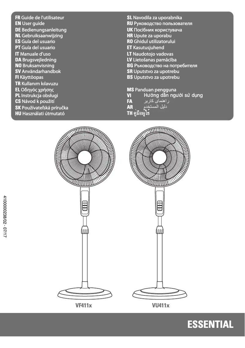 Imagen de la primera página del manual del dispositivo Essential VF4110