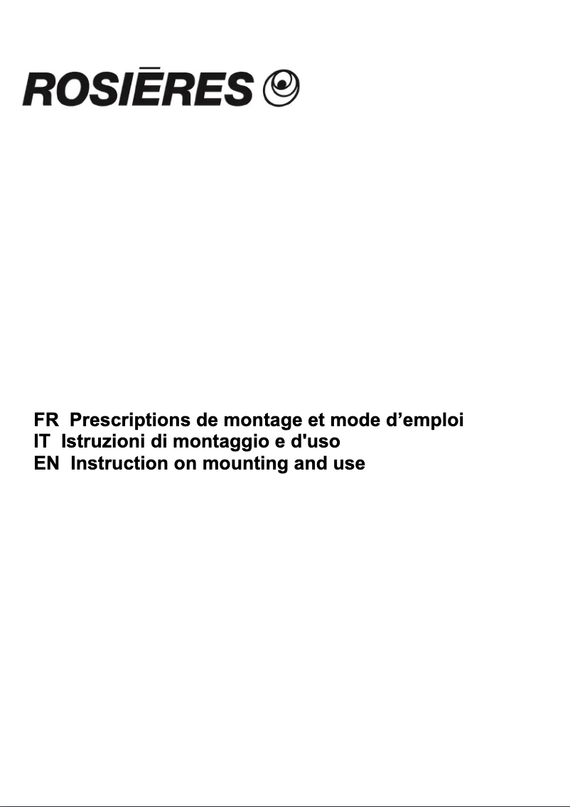 Image de la première page du manuel de l'appareil RHC 224 IN