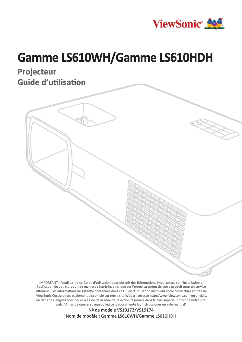 Page n°1 - Manuel utilisateur Viewsonic LS610WH