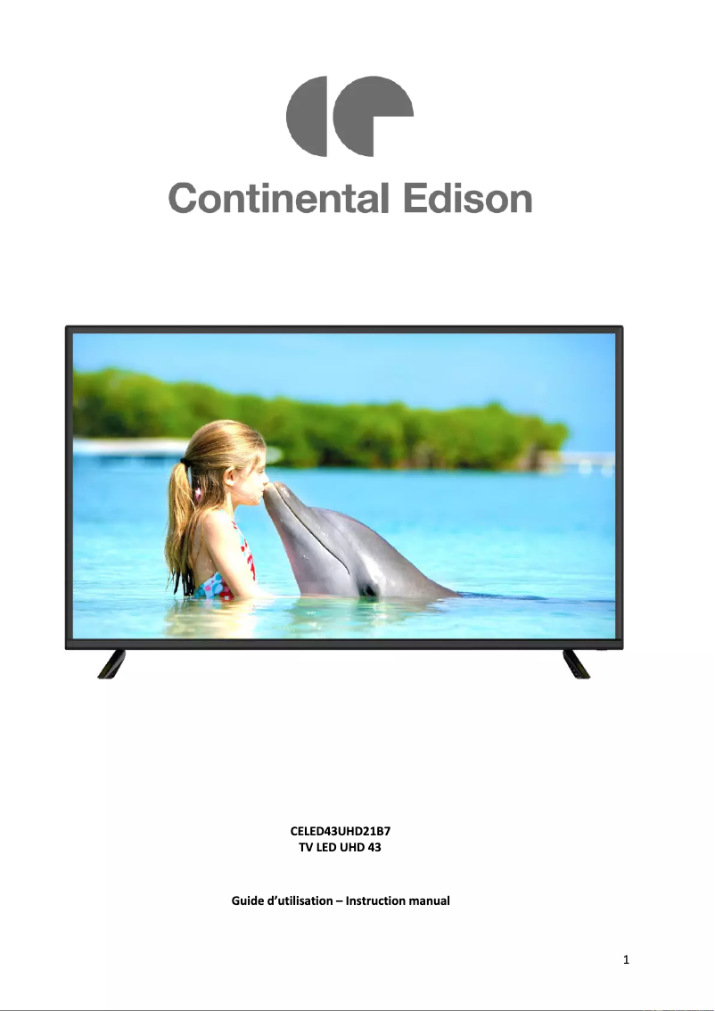 Page 1 de la notice Manuel utilisateur Continental Edison CELED43UHD21B7