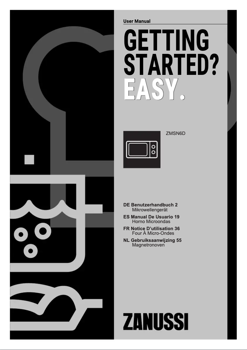 Page 1 de la notice Manuel utilisateur Zanussi ZMSN6DX