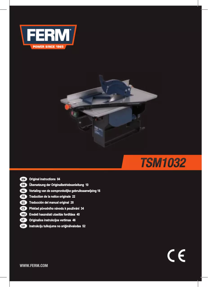 Image de la première page du manuel de l'appareil TSM1032