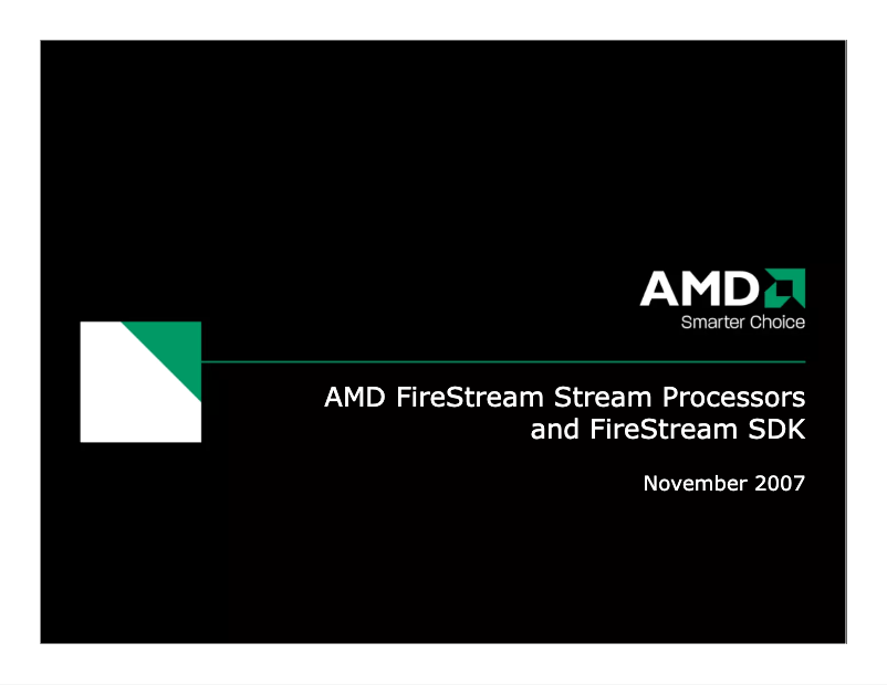 Page 1 de la notice Manuel utilisateur AMD FireStream 9170 2GB