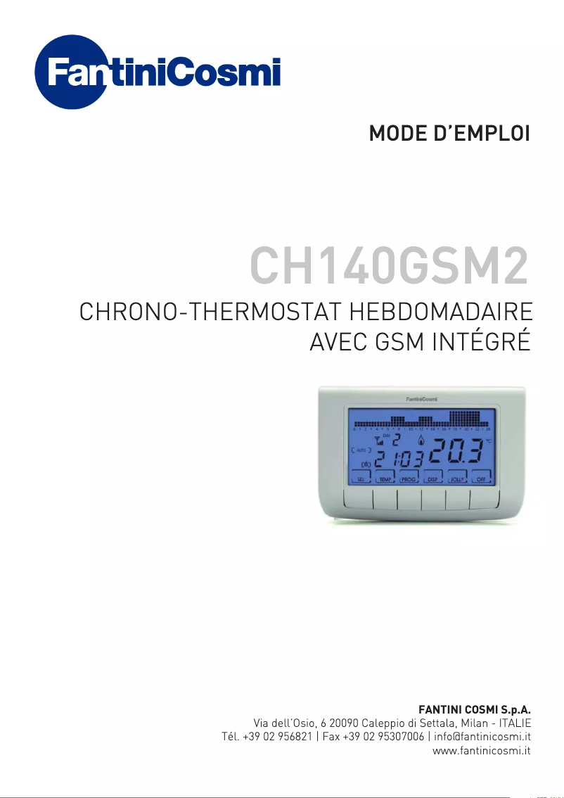 Image de la première page du manuel de l'appareil Intellicomfort CH140GSM2