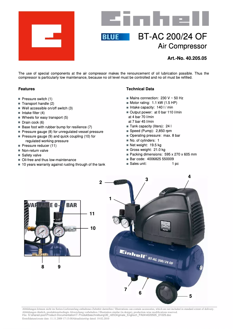 First page image of the manual for BT-AC 200/24 OF