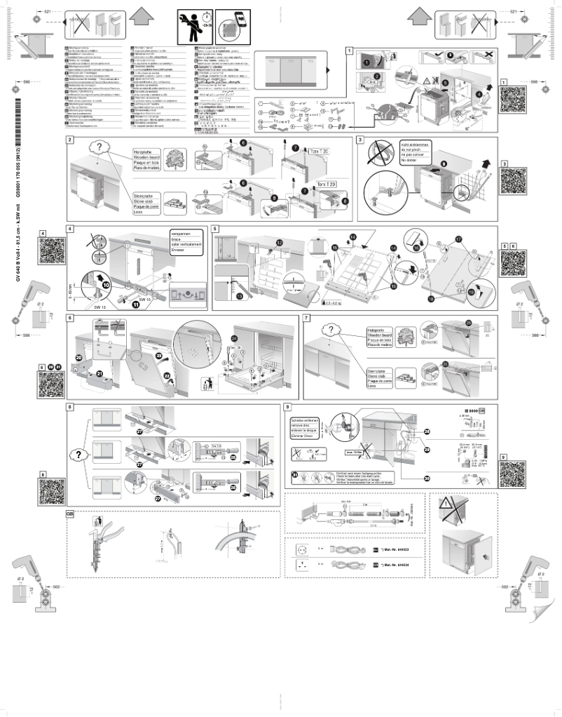 Page n°1 - Guide d'installation Bosch SMV45GX02E