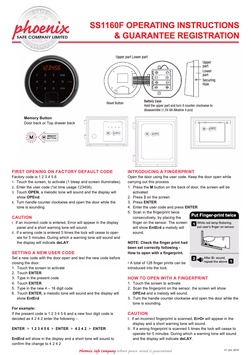 Page n°1 - Manuel utilisateur Phoenix SS1163F