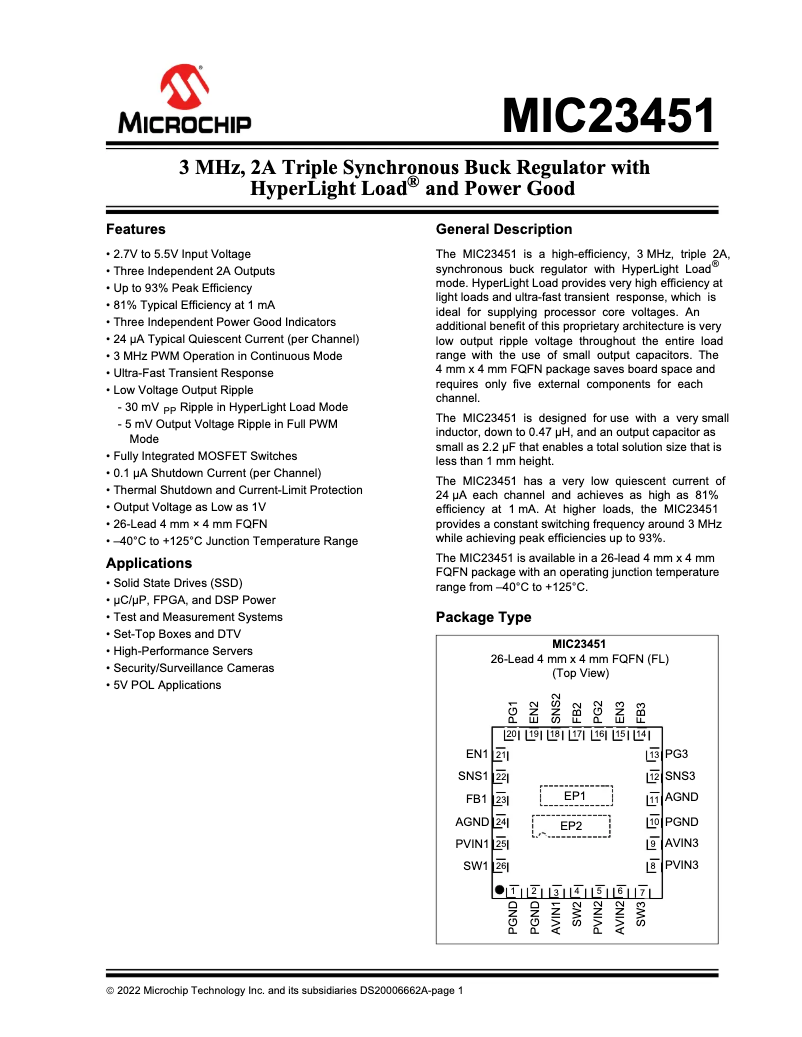 Imagen de la primera página del manual del dispositivo MIC23451