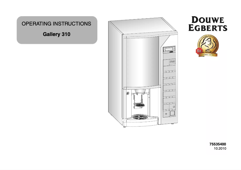 Page n°1 - Manuel utilisateur Douwe Egberts Gallery 310