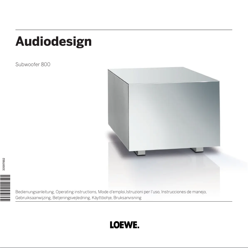 Page n°1 - Manuel utilisateur Loewe Subwoofer 800